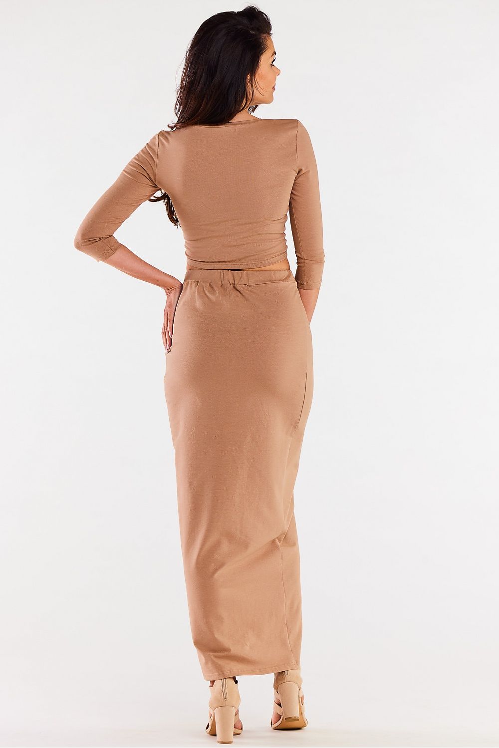 Elegant Maxi Skirt with Slit - Soft Knit Fabric for a Flattering Fit by Infinite You