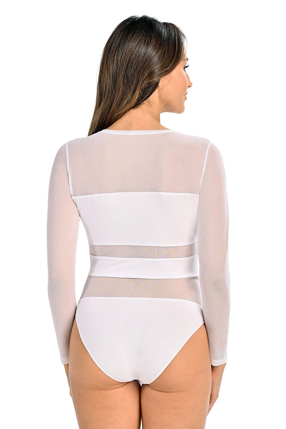 Teyli Luxe Mesh Bodysuit Shapewear with Transparent Design for Enhanced Silhouette - Sizes XS to XXL