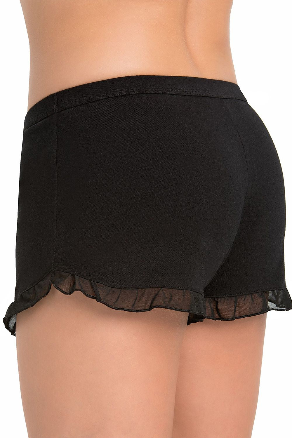 Teyli Women's Grey Frill Shorts - Soft Viscose, Comfortable Elastic Waistband, Perfect for Home & Leisure