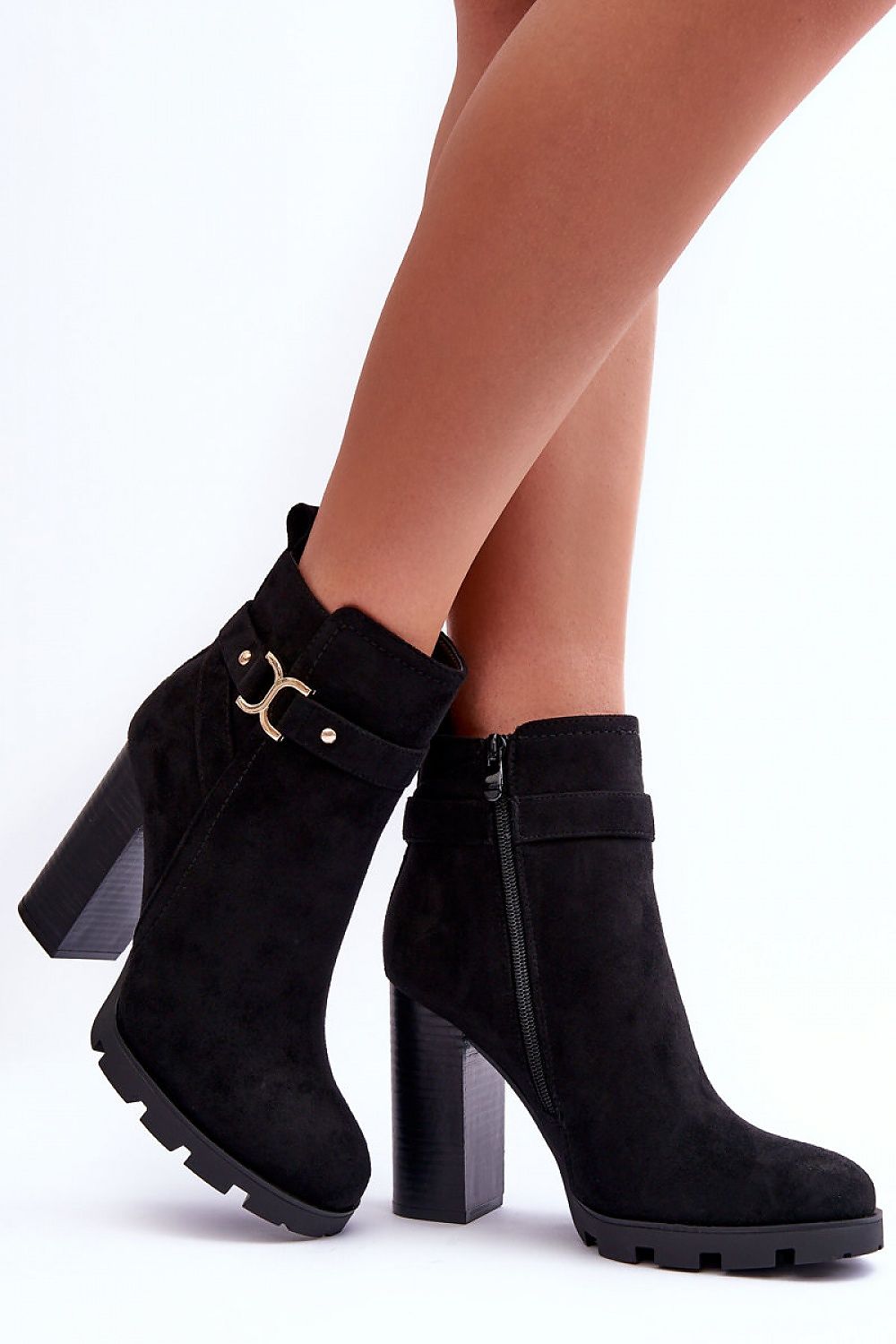 Elegant High Heel Eco-Suede Boots with Stiffened Heel Counter and Inner Zipper - Insulated Comfort
