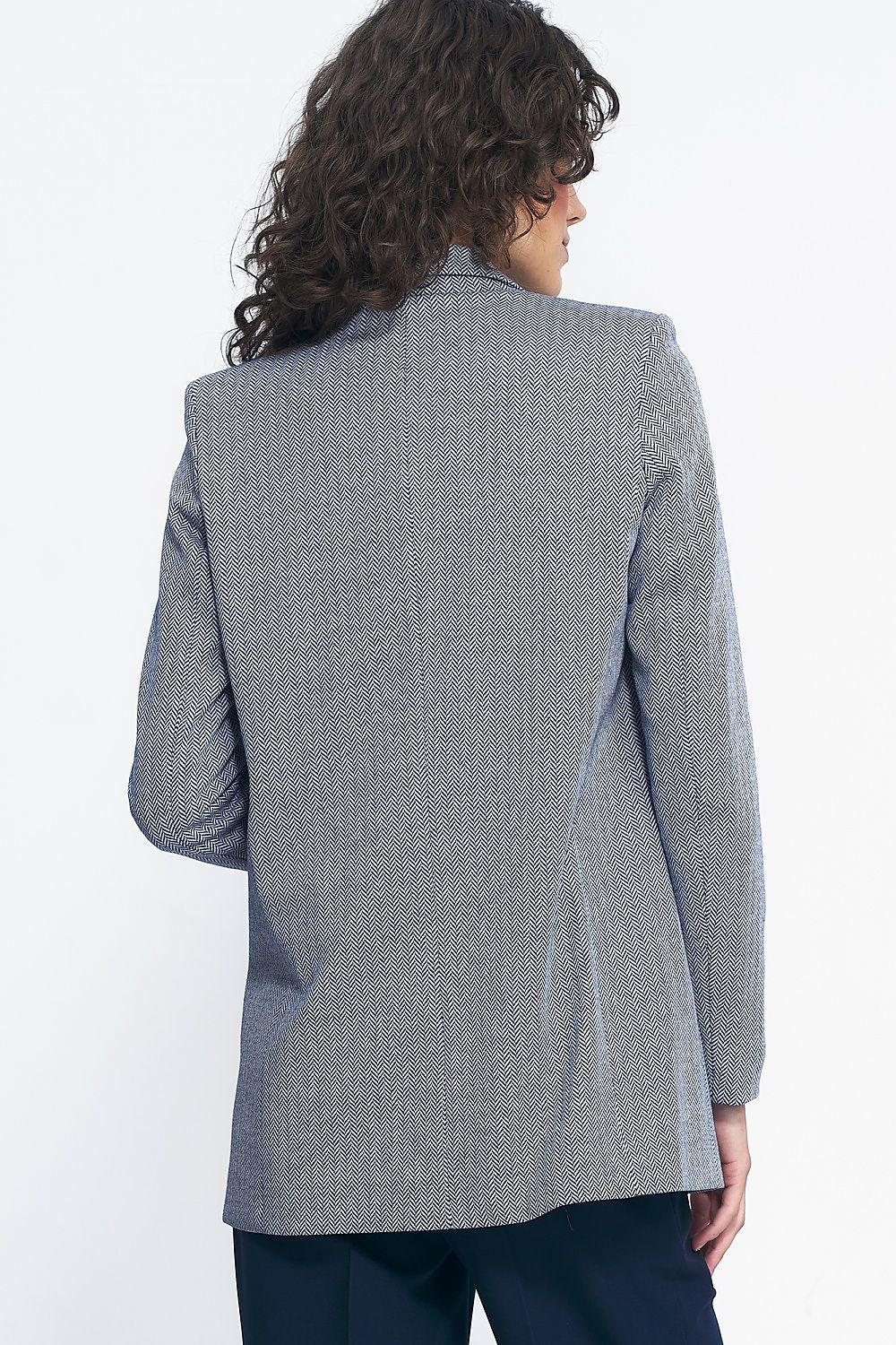 Elegant Unlined Patterned Jacket By Nife - Versatile Fashion For Work, Dates, and Celebrations