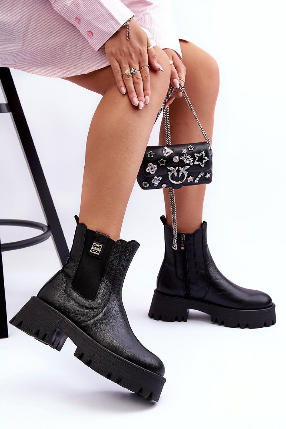 Natural Leather Jodhpur Boots with Insulated Shoe Blanket and Massive Platform for Autumn Style