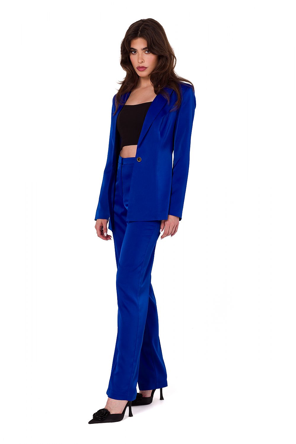 Elegant Satin Trousers for Women by Makover | Classic Straight Leg Design | Unlined Comfort