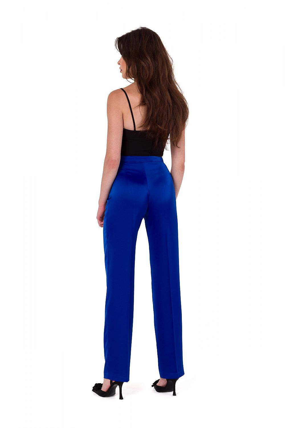 Elegant Satin Trousers for Women by Makover | Classic Straight Leg Design | Unlined Comfort
