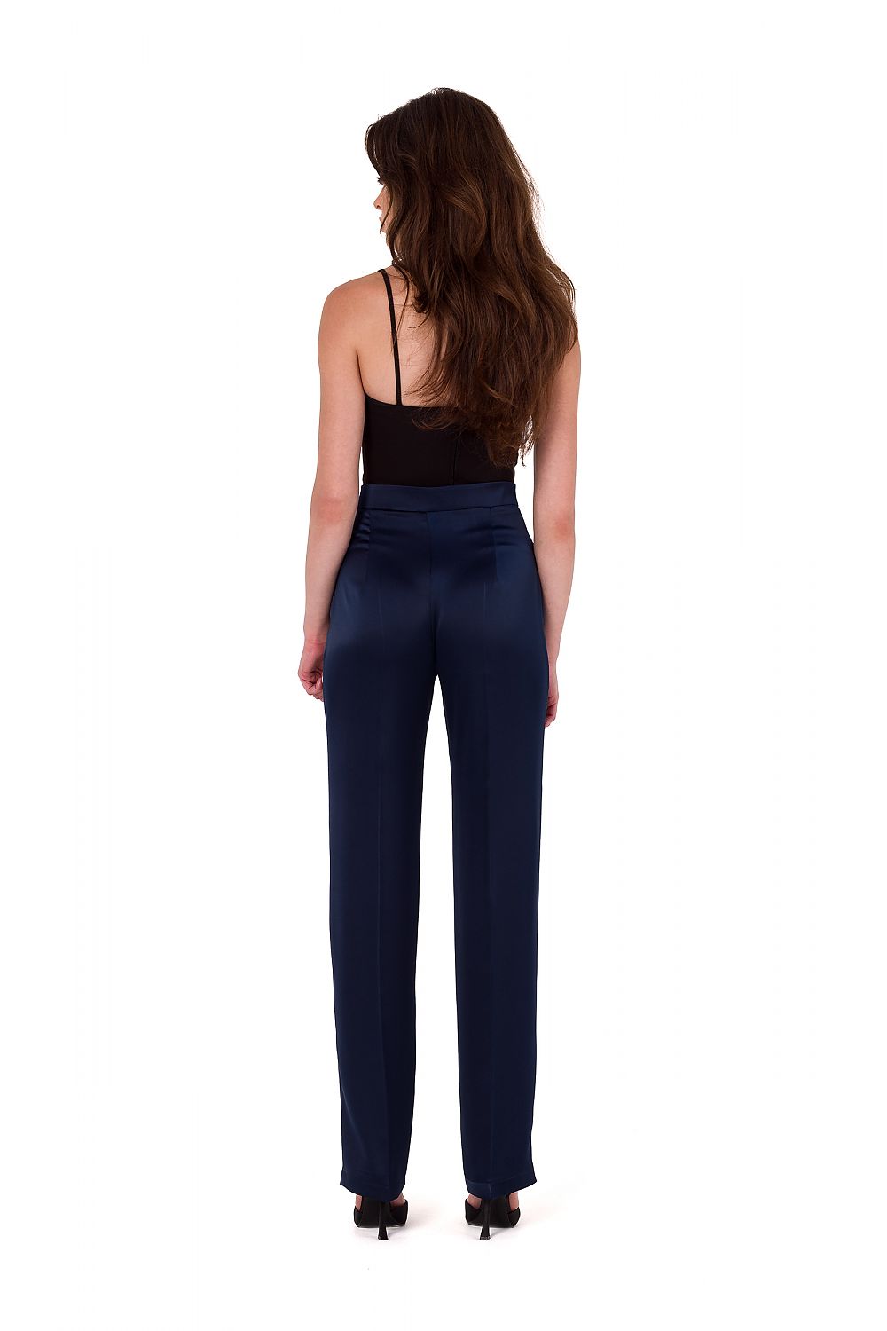 Elegant Satin Trousers for Women by Makover | Classic Straight Leg Design | Unlined Comfort