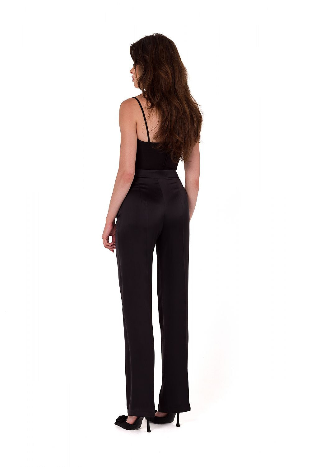 Elegant Satin Trousers for Women by Makover | Classic Straight Leg Design | Unlined Comfort