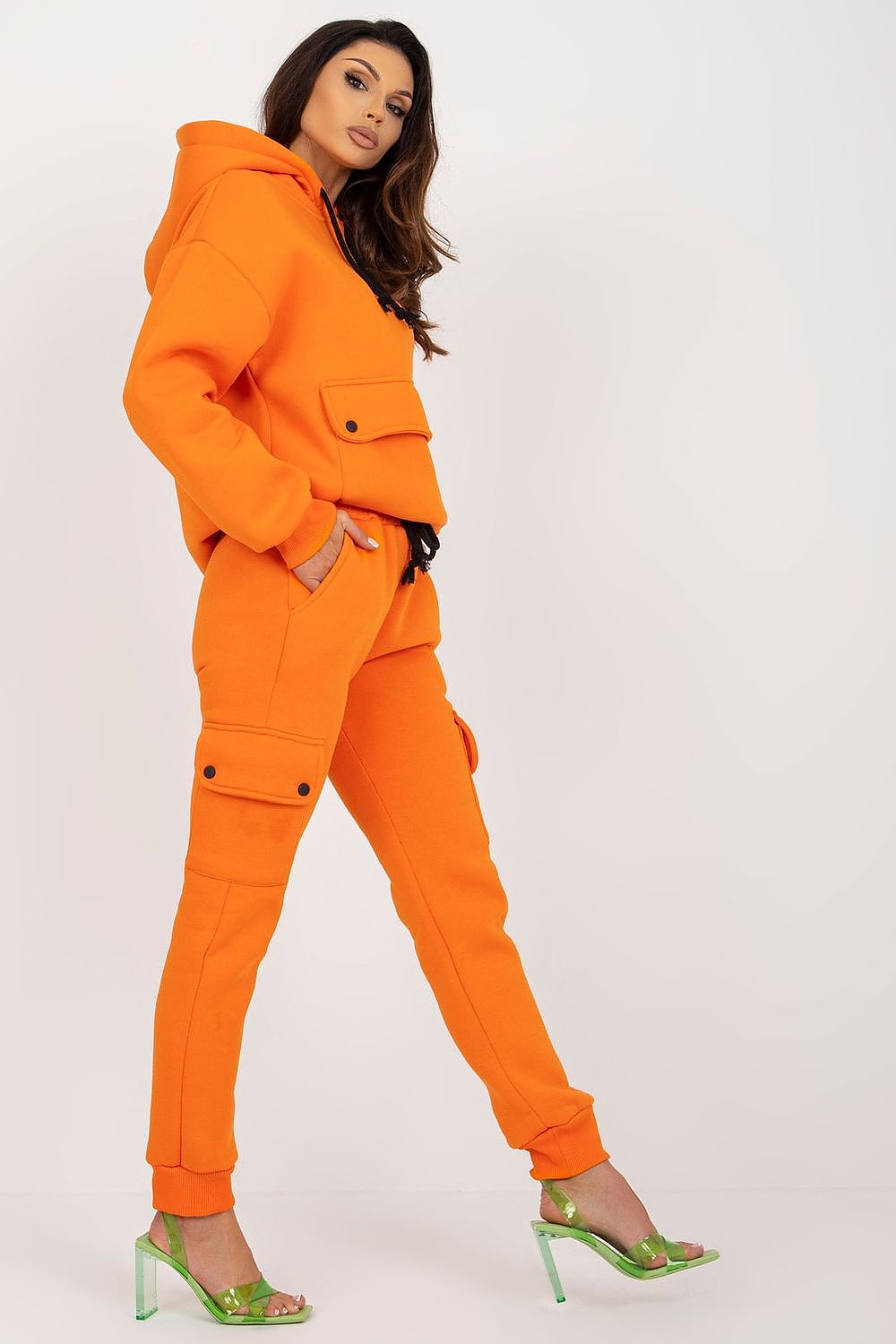Luxury Casual Set: Hooded Sweatshirt & Cargo Pants in Cotton-Blend for Comfort & Style