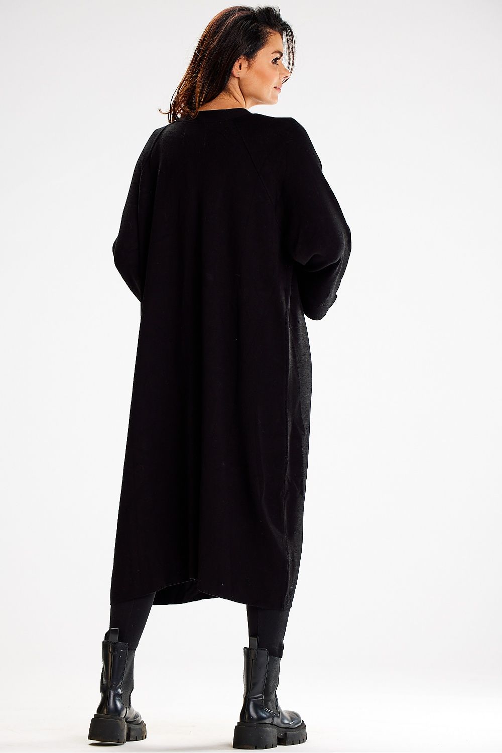 Luxurious Long Cardigan With Tie Belt And Wide Sleeves – Soft Nylon, PBT, And Viscose Blend
