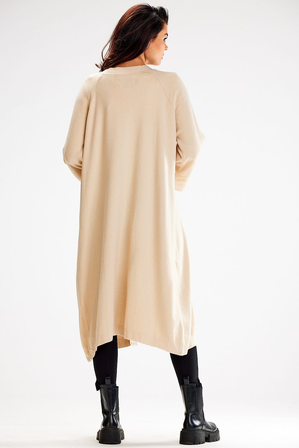 Luxurious Long Cardigan With Tie Belt And Wide Sleeves – Soft Nylon, PBT, And Viscose Blend