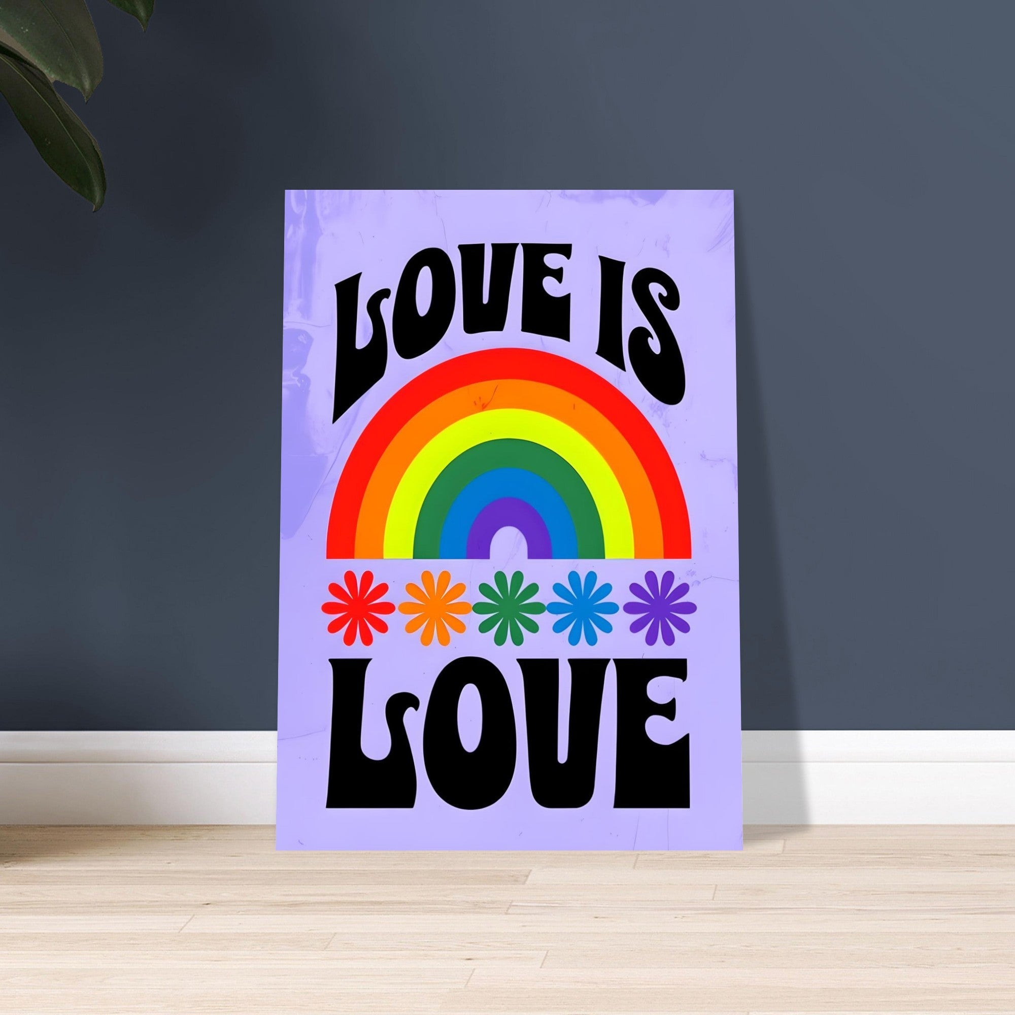 Love Is Love Rainbow Wall Art – Retro Pride Poster, 70s Style LGBTQ+ Equality Print