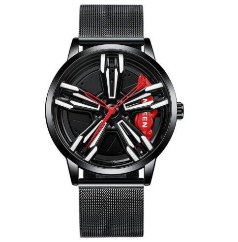 Locomotive Watch Men's Wheel Three-dimensional Hollow Car