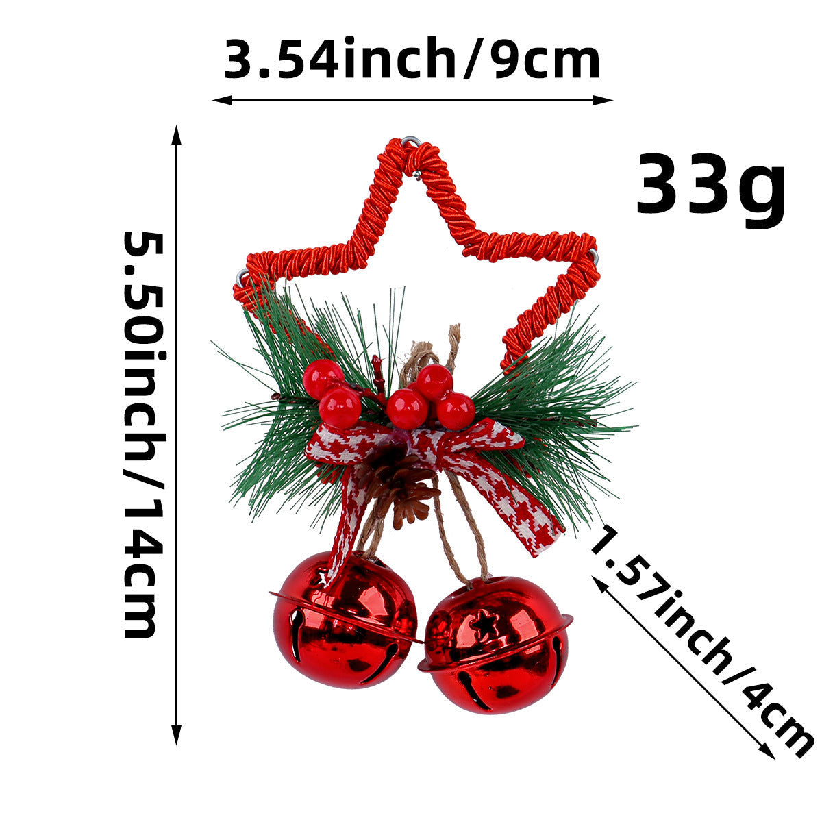 Christmas Five-pointed Star Bell Accessories Pendant