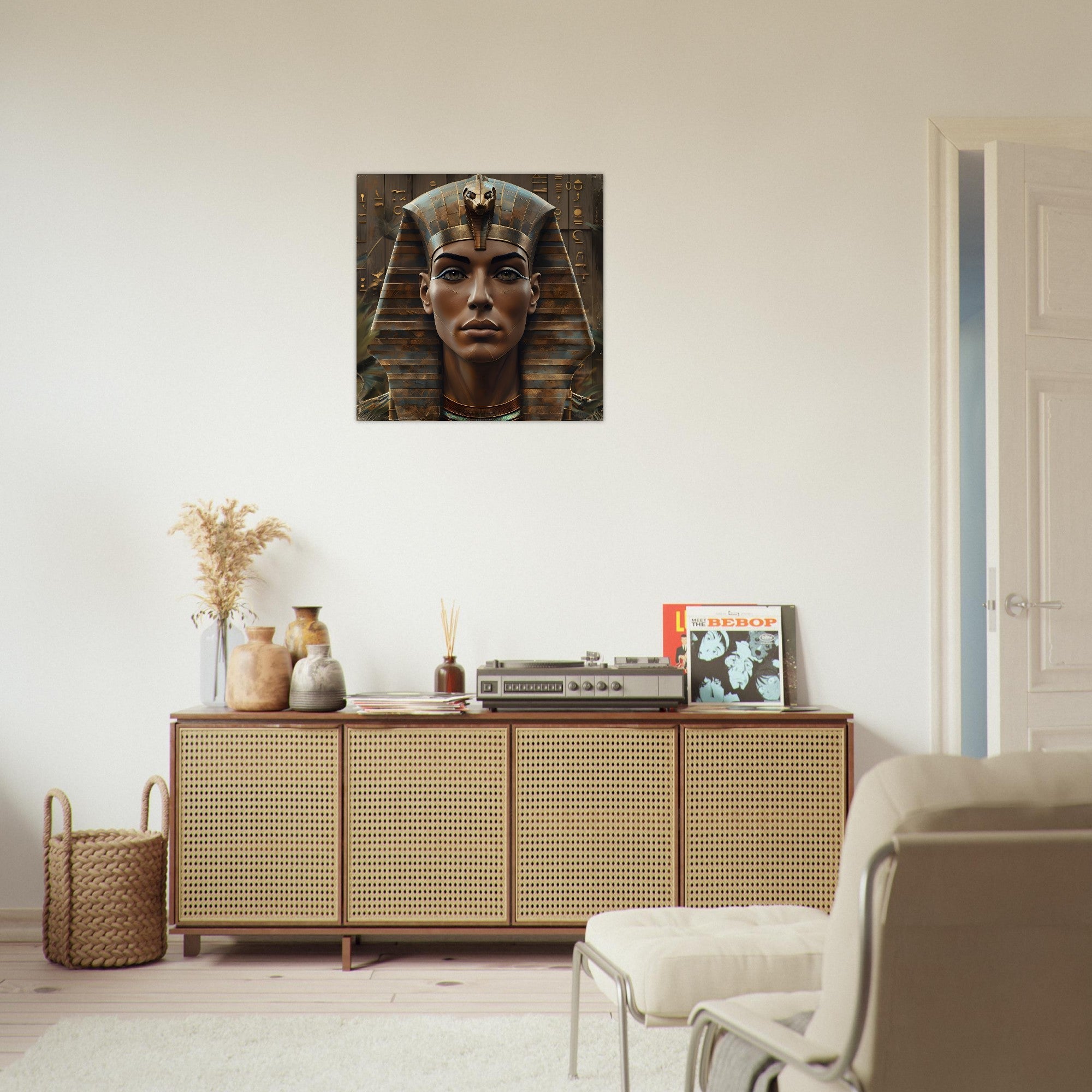 Retro Futurism Pharaoh Poster – Stylish Egyptian Wall Art | Bold Modern Decor