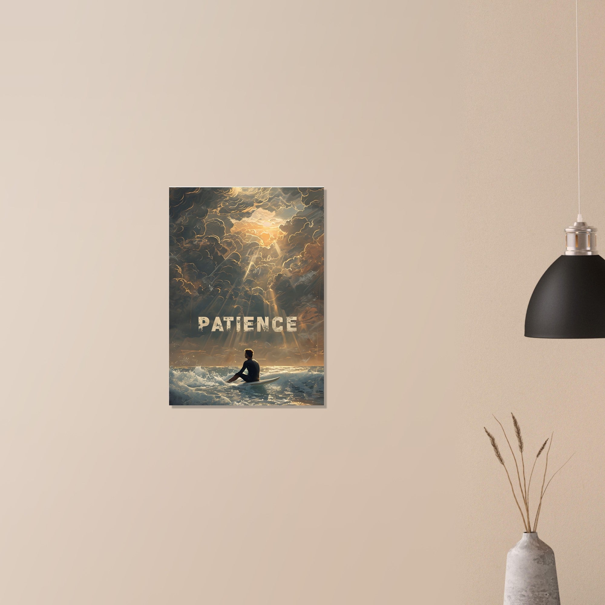 Patience Surfing Poster - Motivational Ocean Wall Art | Beach & Sea Lover Gift