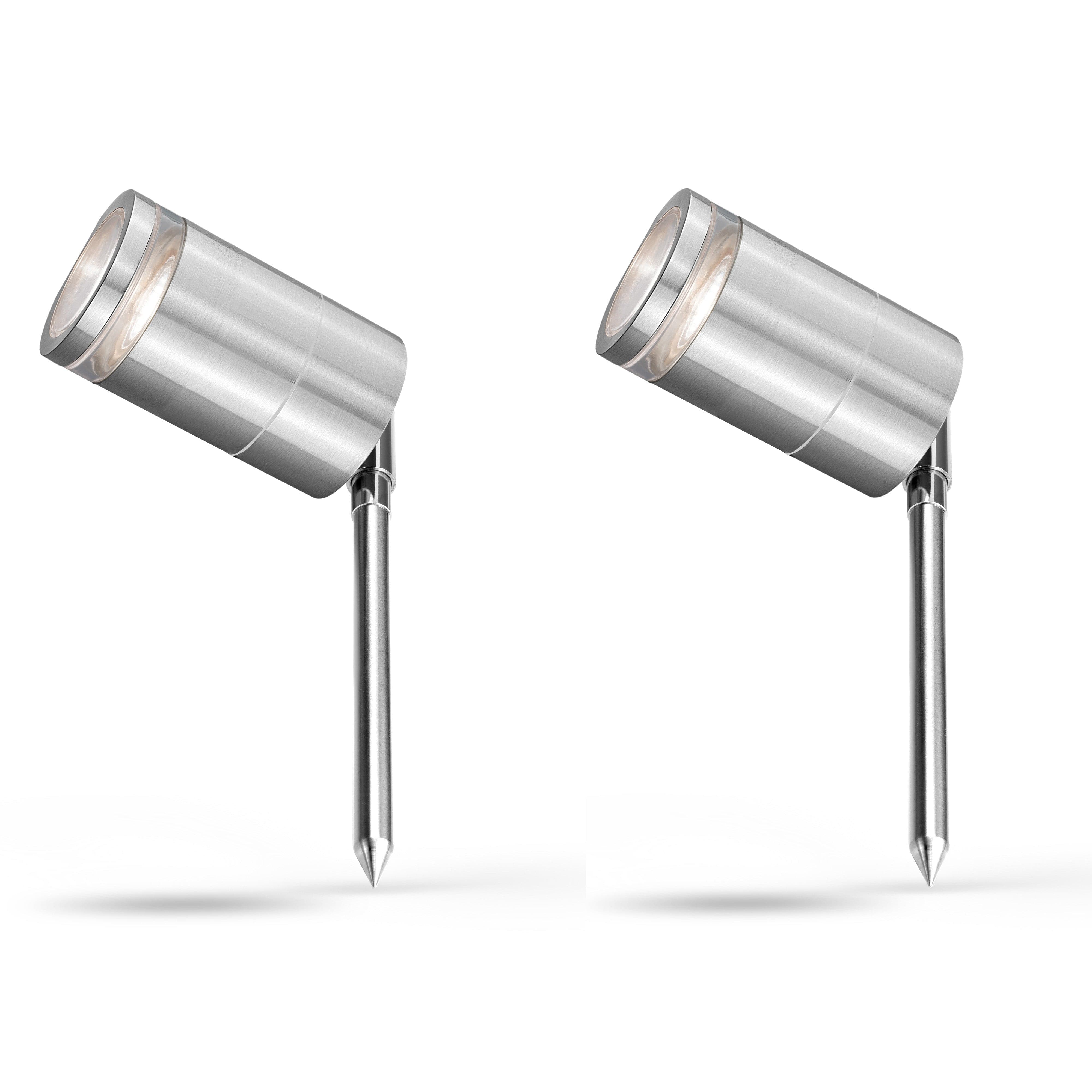 4lite Marinus GU10 Outdoor Garden Spike Light - Stainless Steel