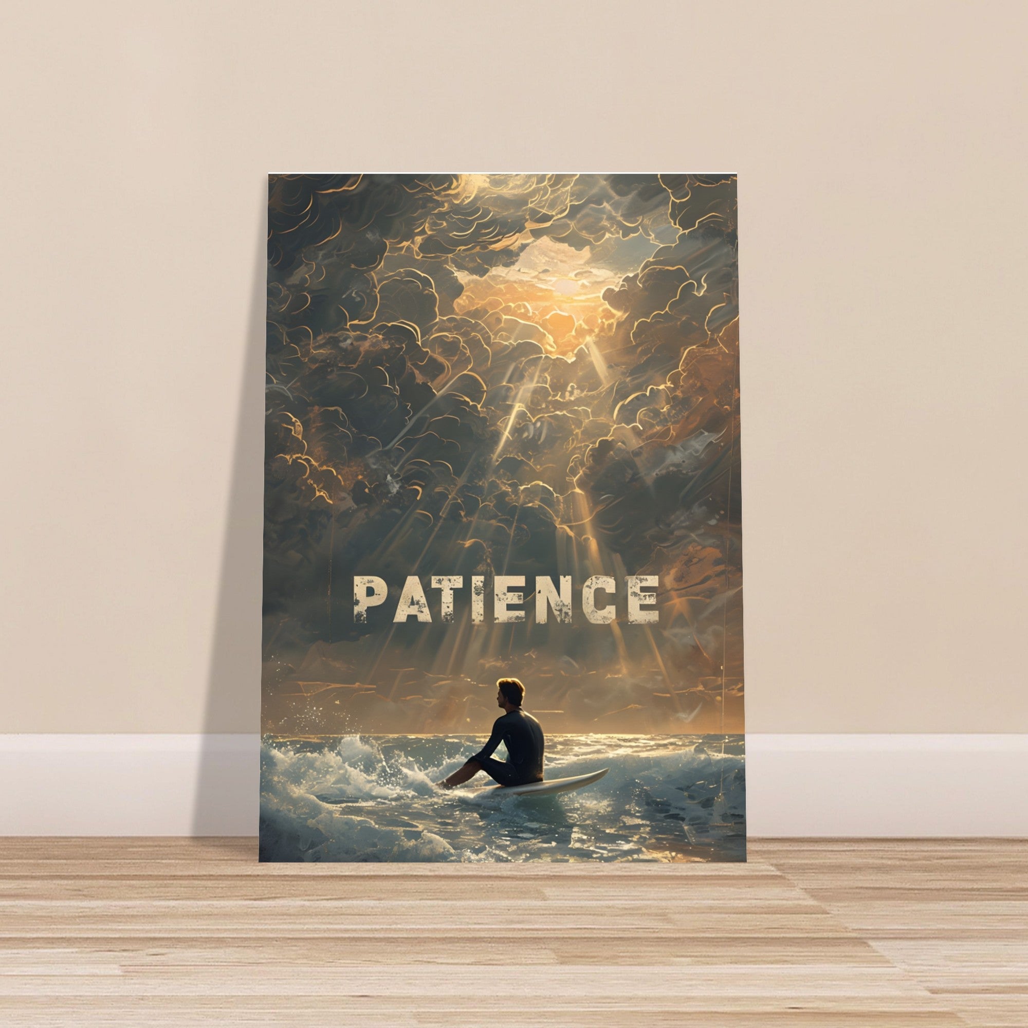 Patience Surfing Poster - Motivational Ocean Wall Art | Beach & Sea Lover Gift