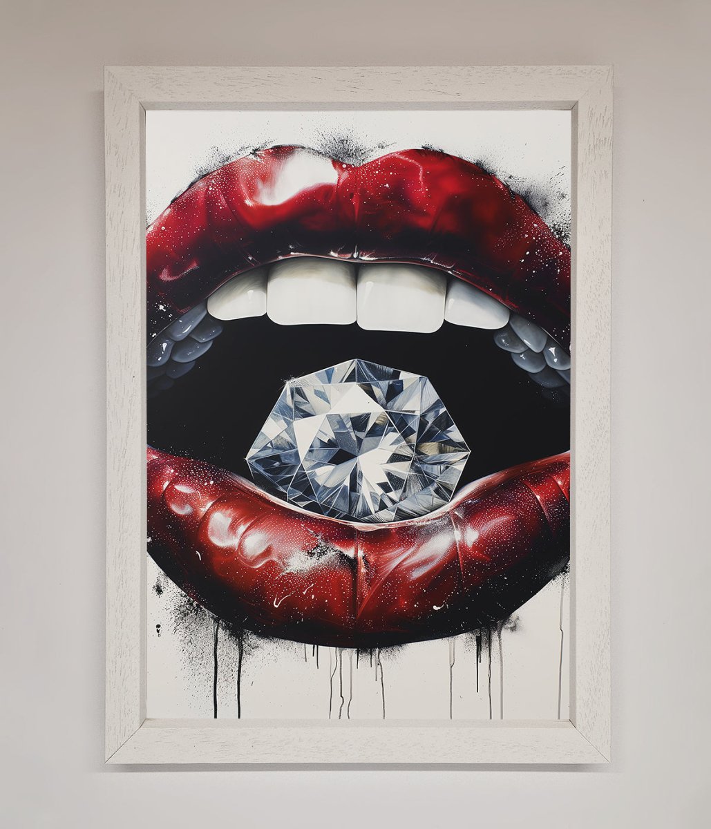 Diamond Lips Framed Poster - Zestio