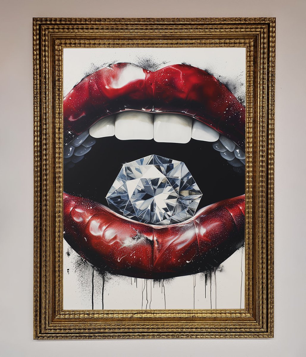 Diamond Lips Framed Poster - Zestio
