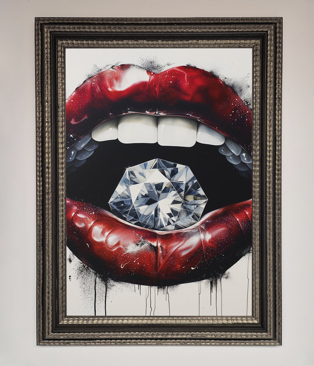 Diamond Lips Framed Poster - Zestio