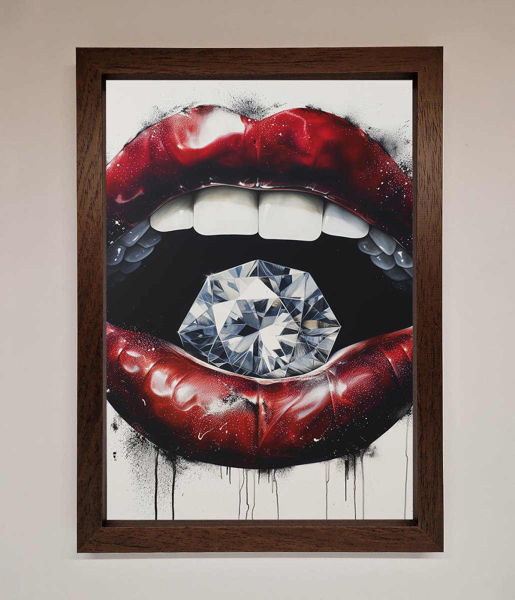 Diamond Lips Framed Poster - Zestio