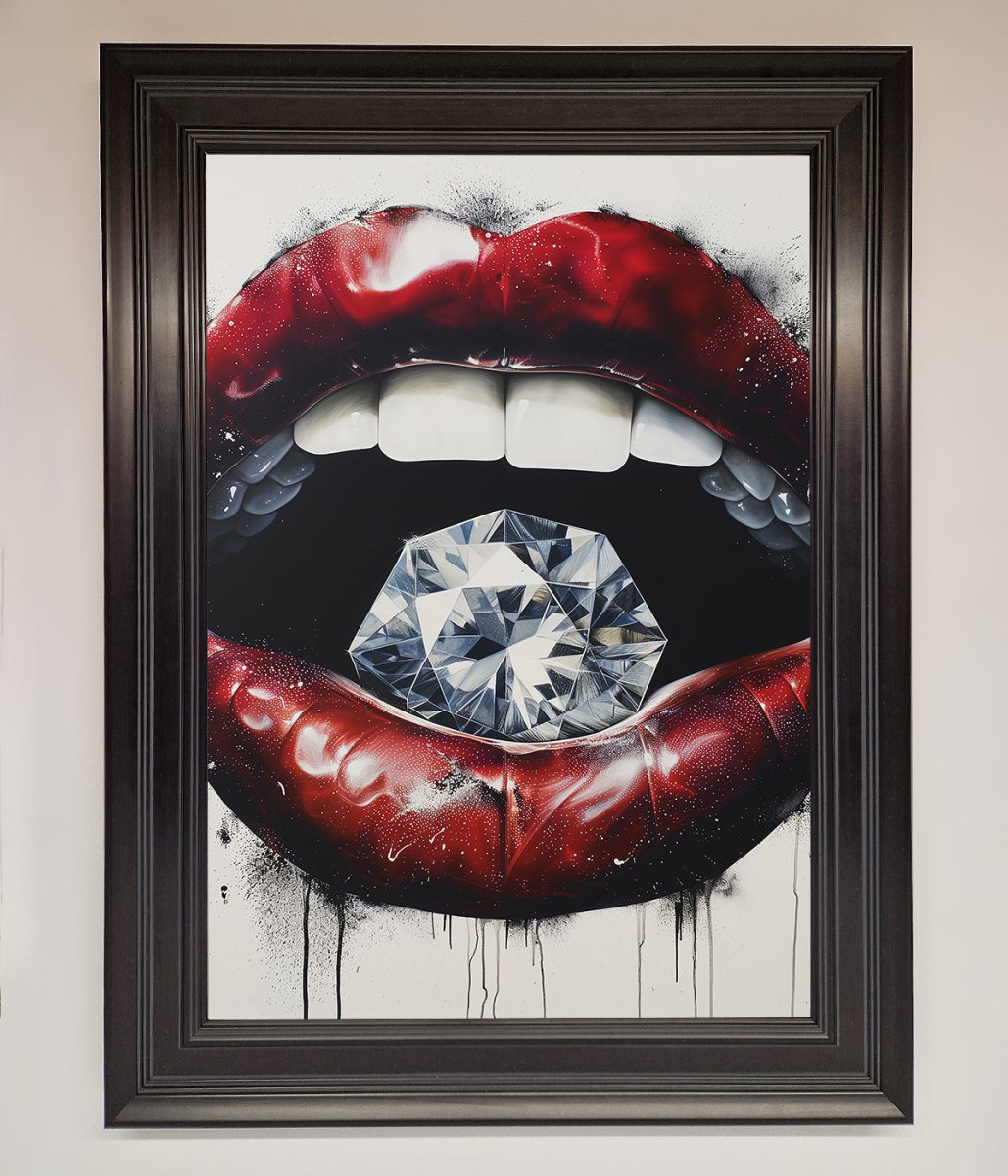 Diamond Lips Framed Poster - Zestio