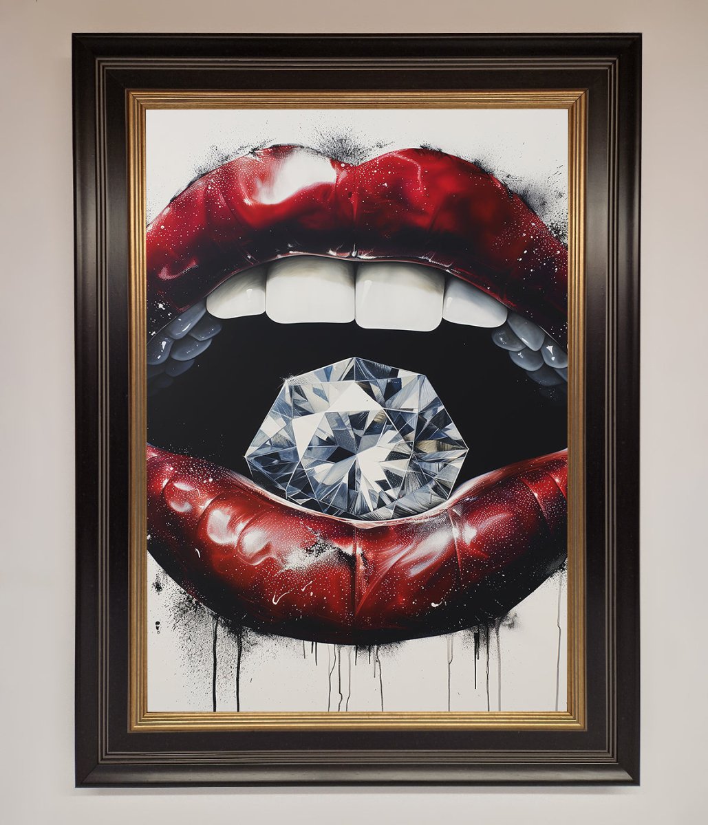Diamond Lips Framed Poster - Zestio