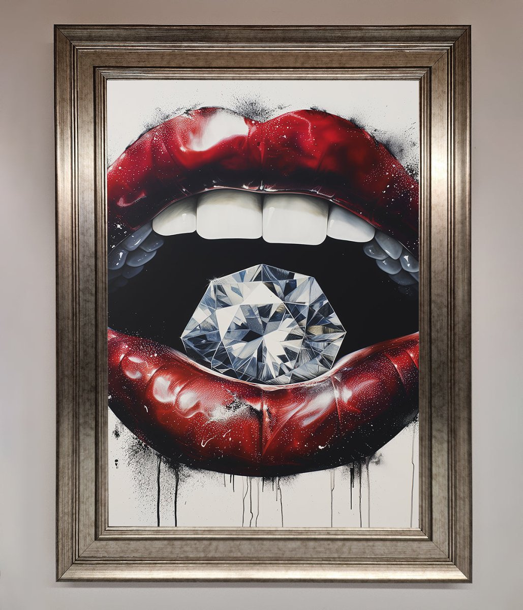 Diamond Lips Framed Poster - Zestio
