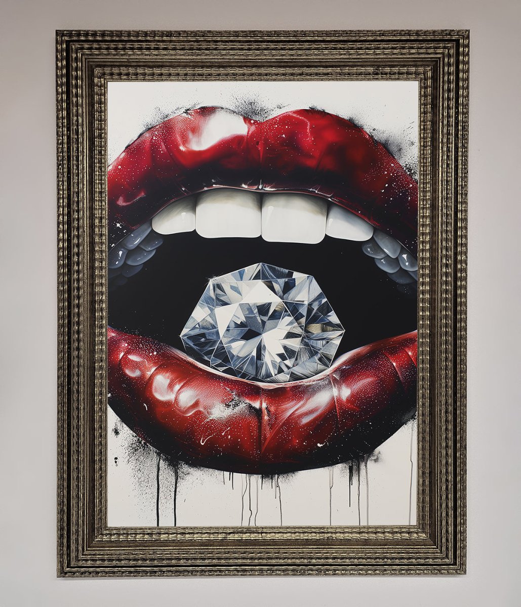 Diamond Lips Framed Poster - Zestio