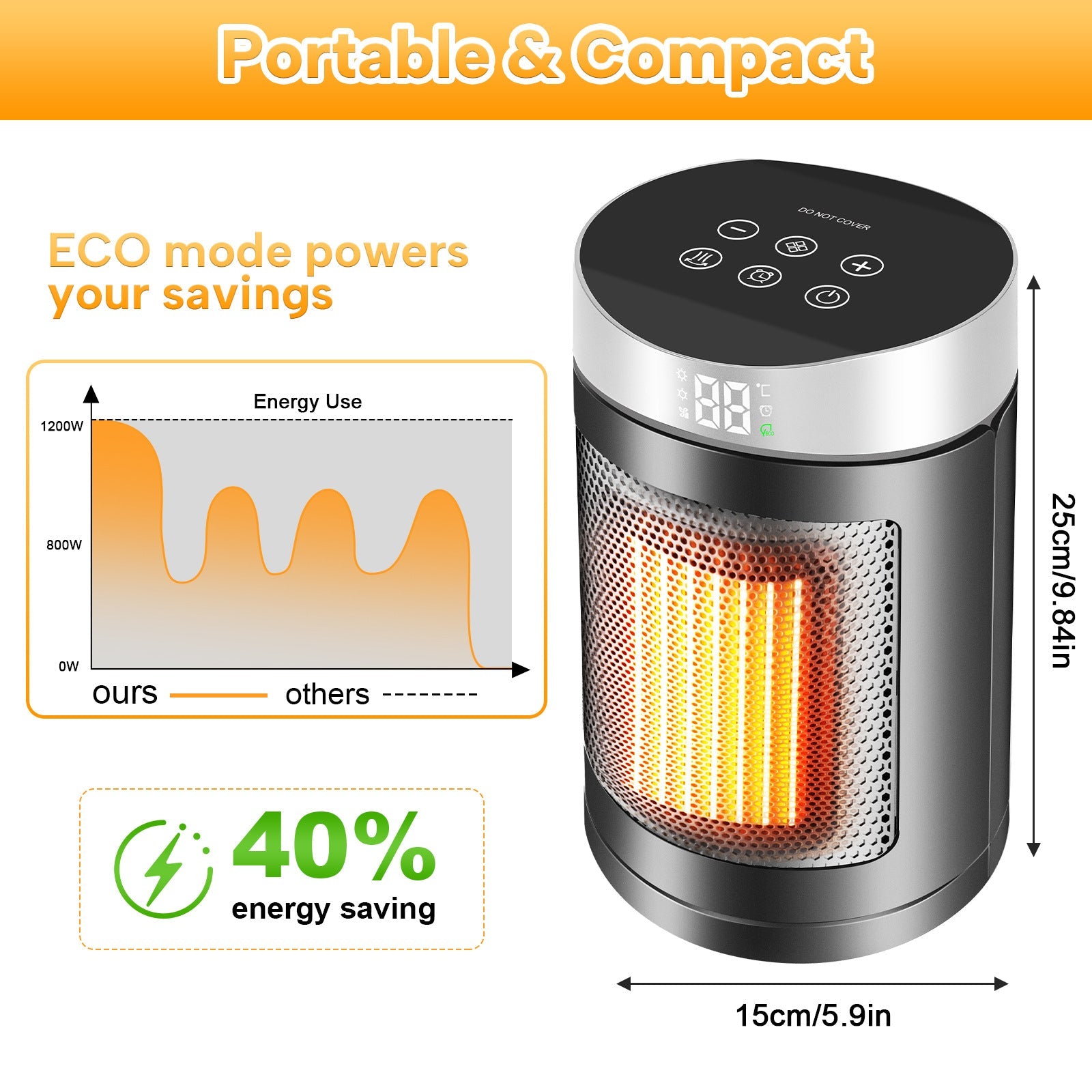 Warm Air Blower Household Touch Screen Remote Control Heater