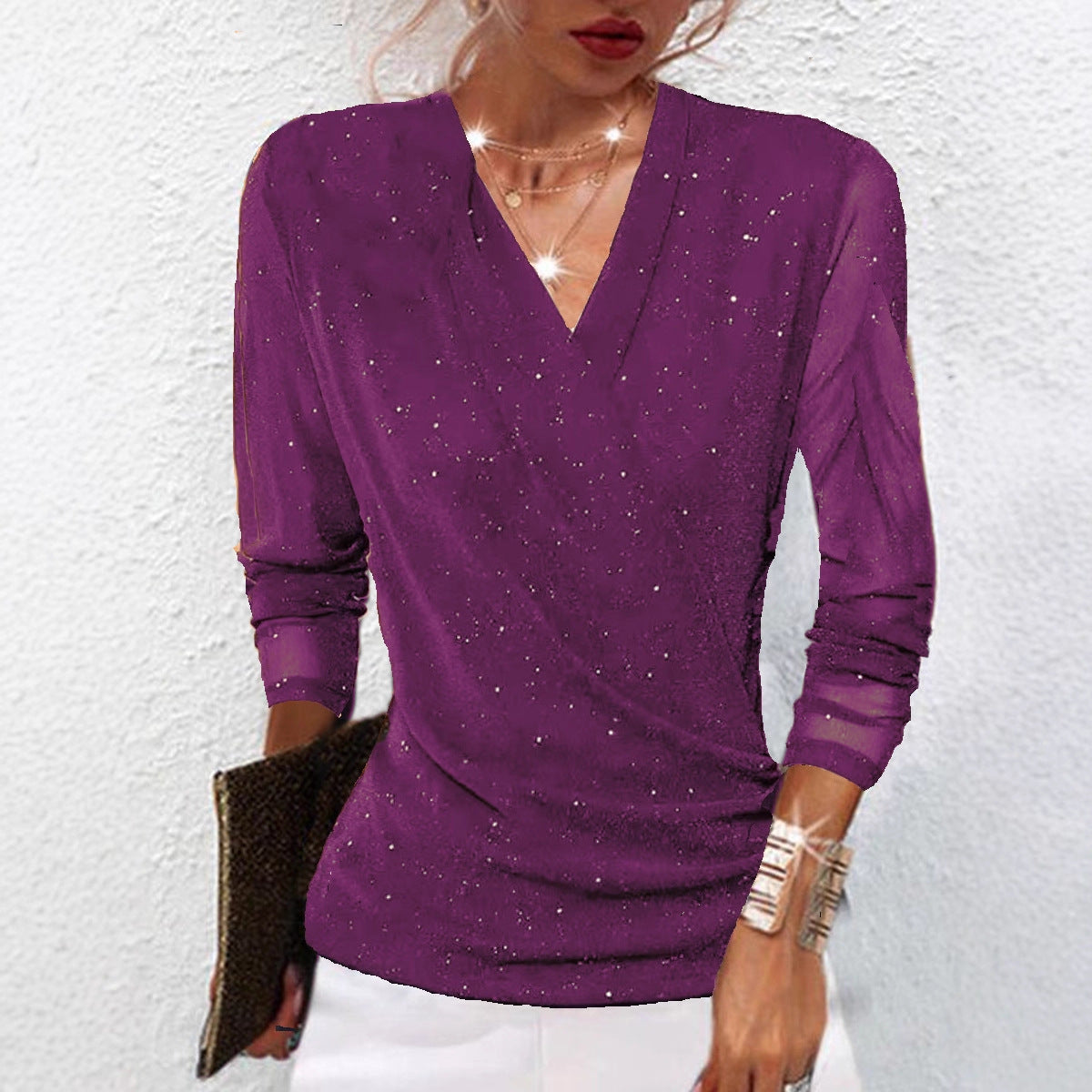 Women's Cross V-Neck Mesh Base Top