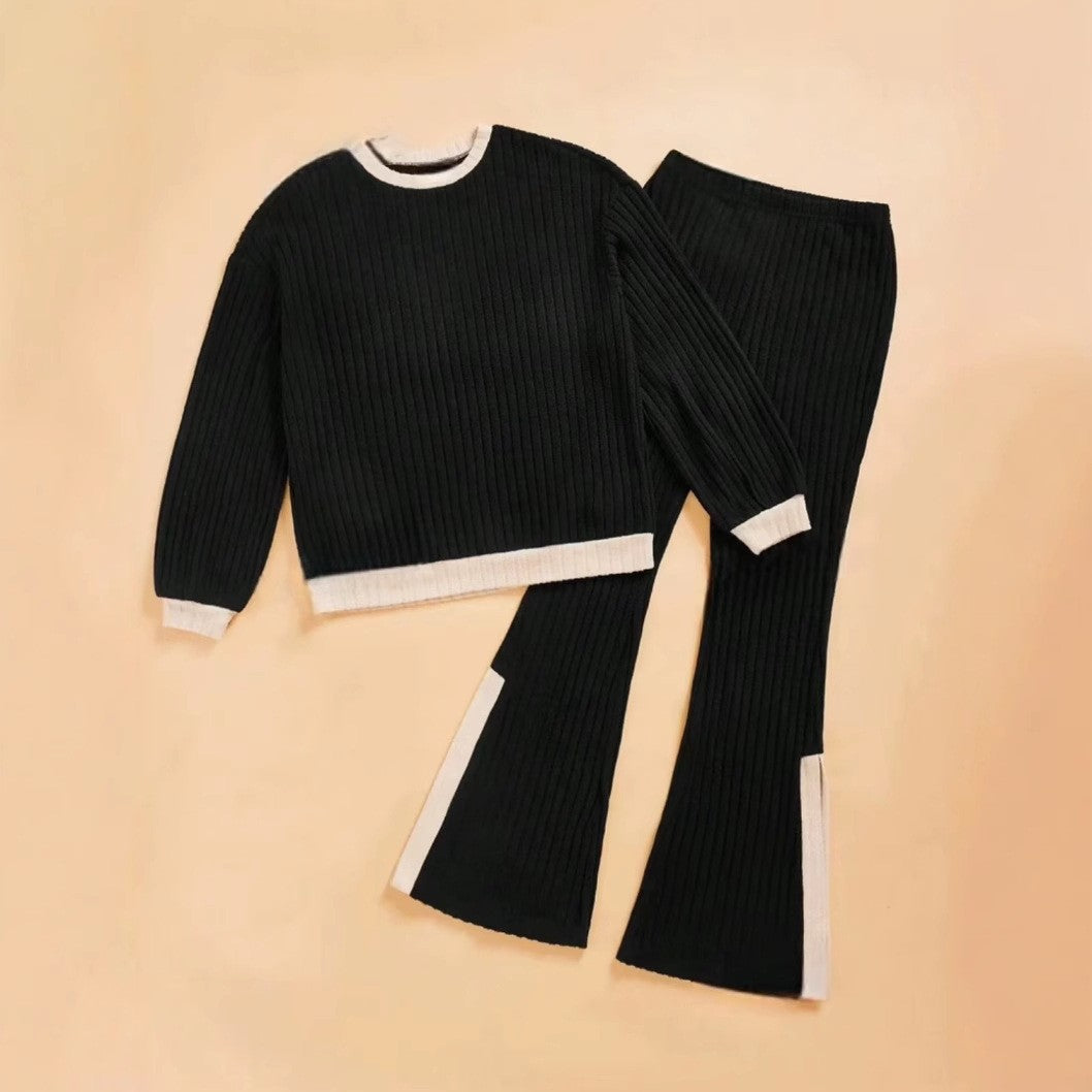 Autumn And Winter Casual Loose Homewear High-waist Elegant Slit Set