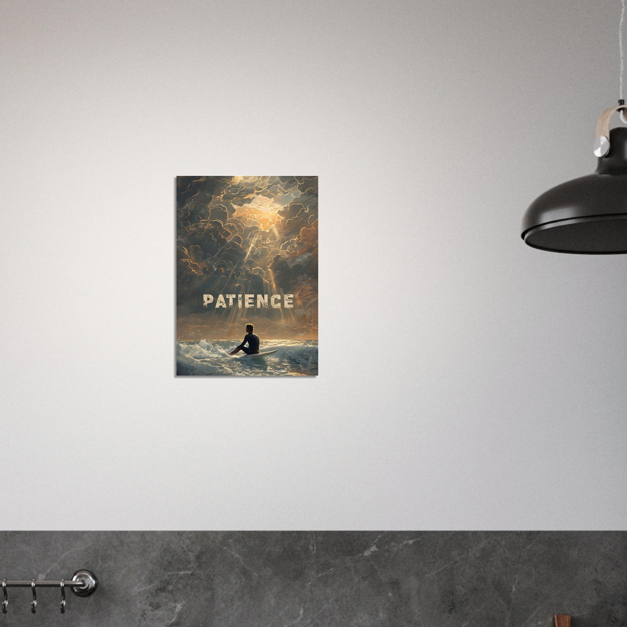 Patience Surfing Poster - Motivational Ocean Wall Art | Beach & Sea Lover Gift