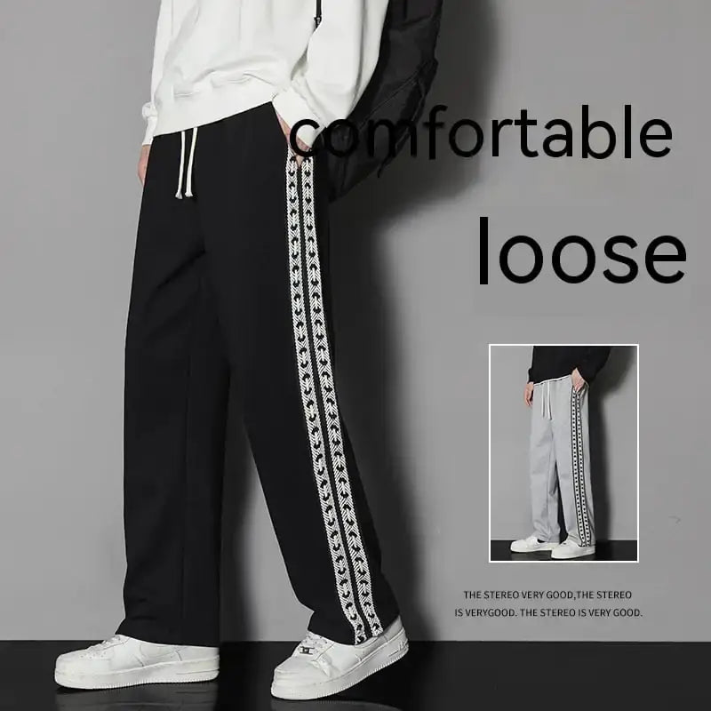 Straight-Leg Elastic Waist Casual Pants – Unisex, Sizes M–4XL