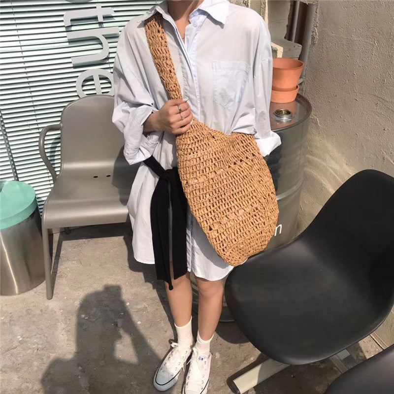 Single Handle Paper-string Woven Bag