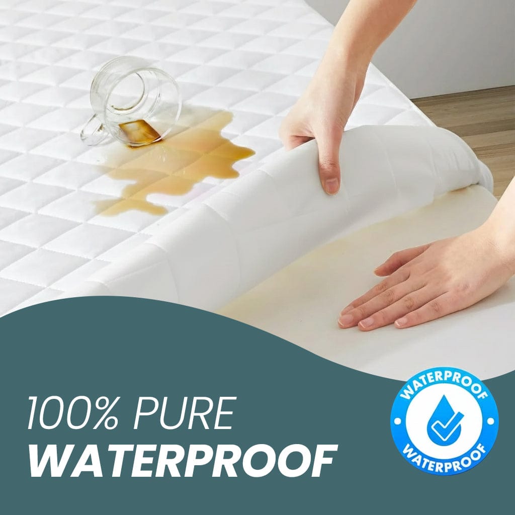OLIVIA ROCCO Egyptian Cotton Quilted Waterproof Mattress Protector Extra Deep Hypoallergenic Breathable All Sizes Classic White