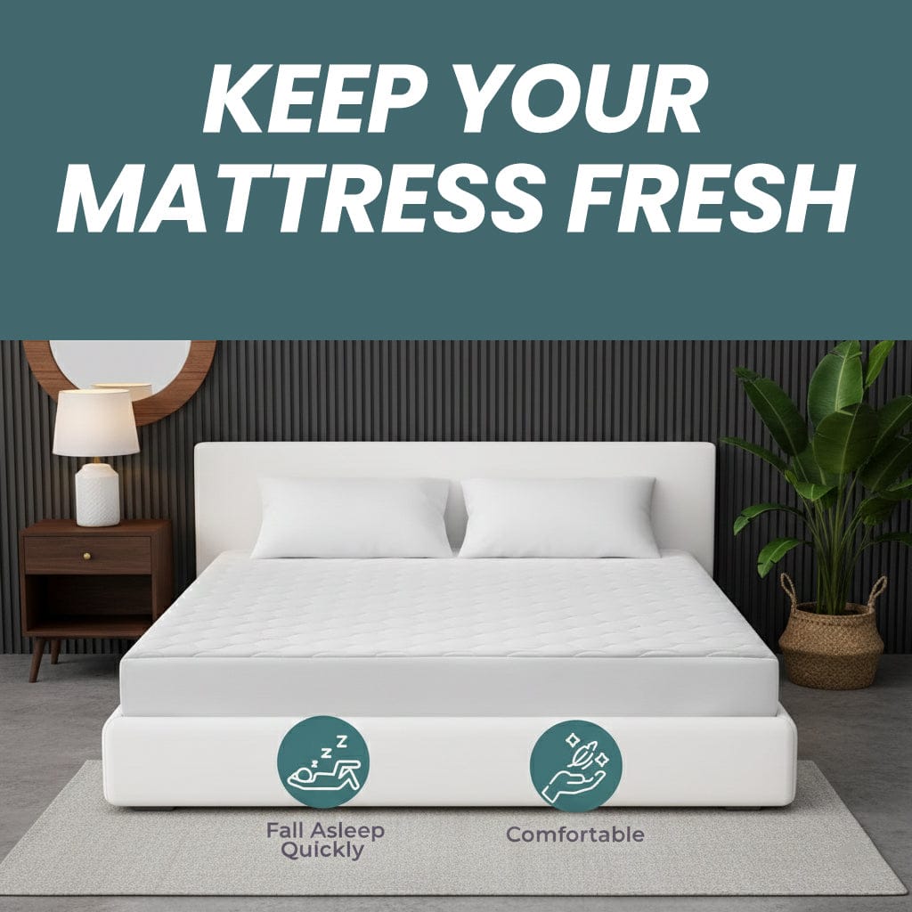 OLIVIA ROCCO Egyptian Cotton Quilted Waterproof Mattress Protector Extra Deep Hypoallergenic Breathable All Sizes Classic White