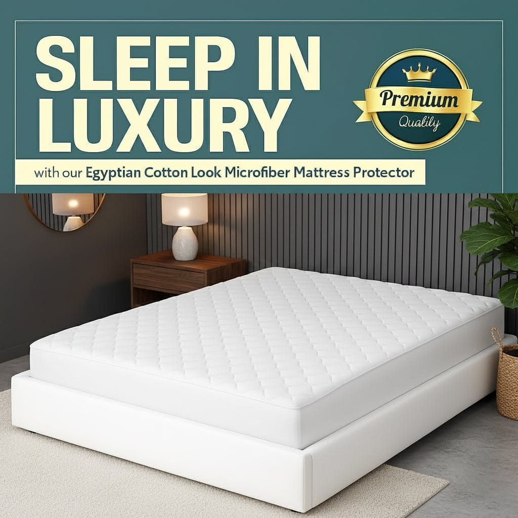 OLIVIA ROCCO Egyptian Cotton Quilted Waterproof Mattress Protector Extra Deep Hypoallergenic Breathable All Sizes Classic White