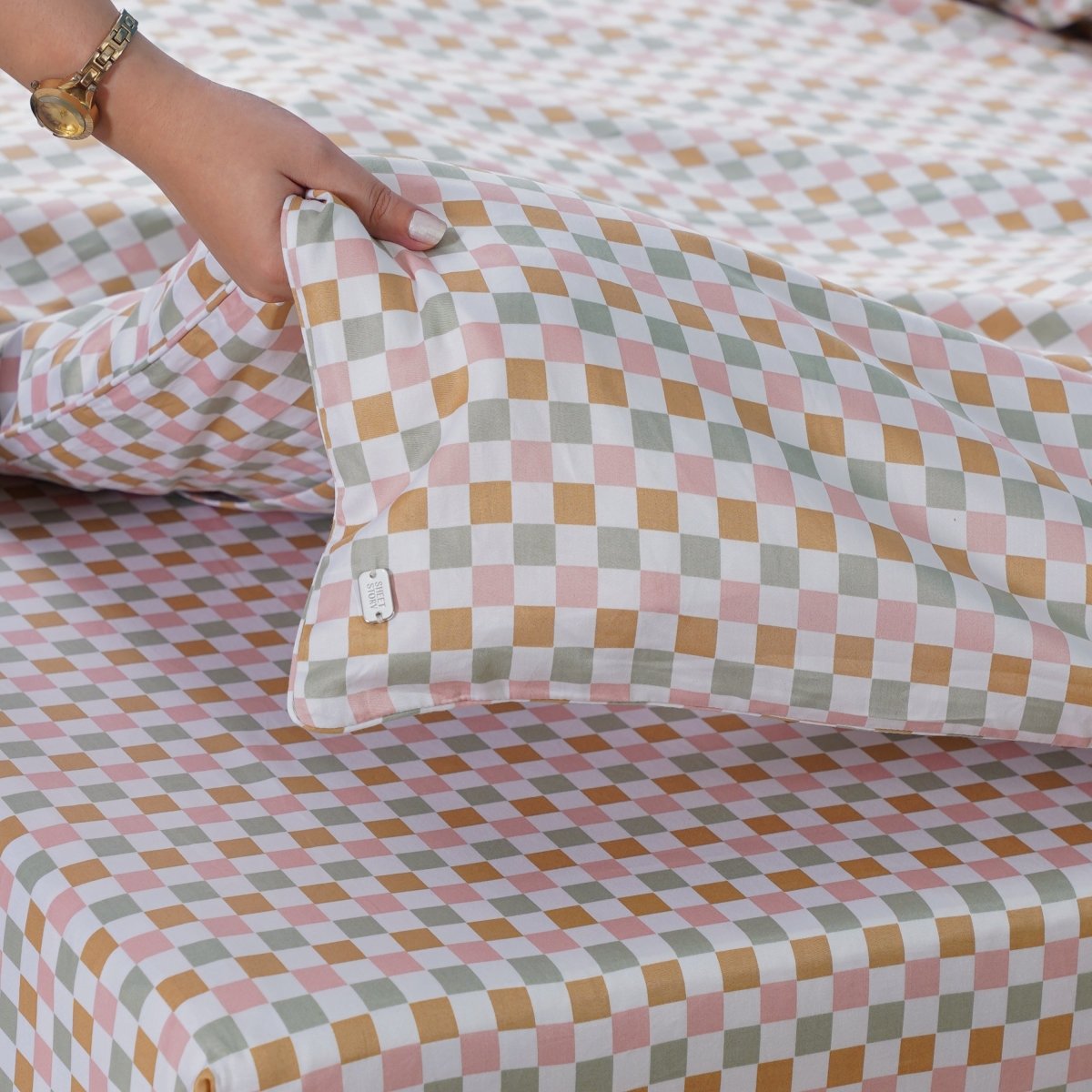 Ella Cotton - Gems Checkerboard Duvet Cover - Zestio