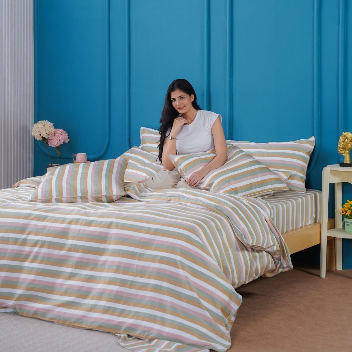 Ella Cotton - Serene Stripe Duvet Cover - Zestio