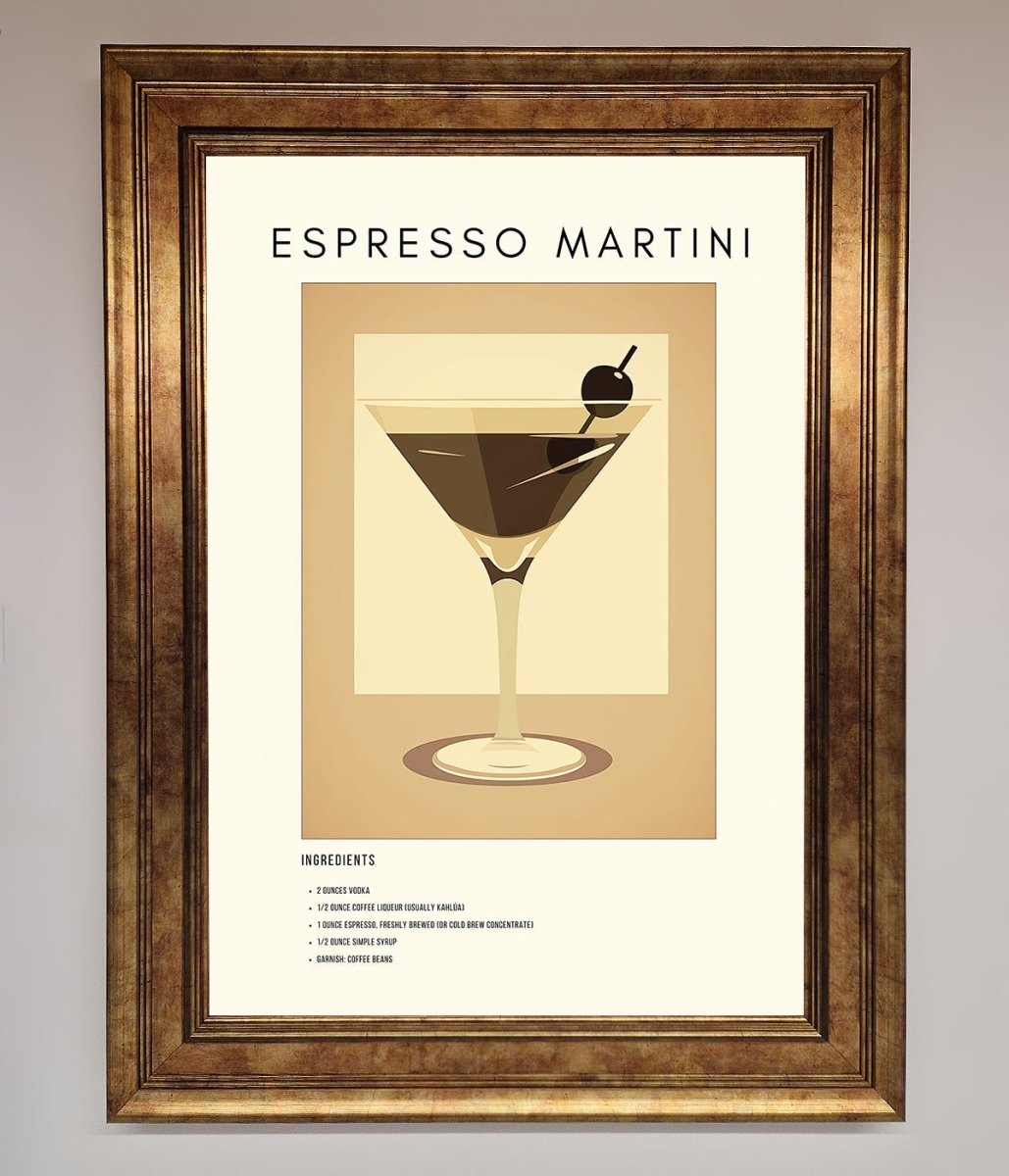 Espresso Martini Cocktail Framed Print - Zestio
