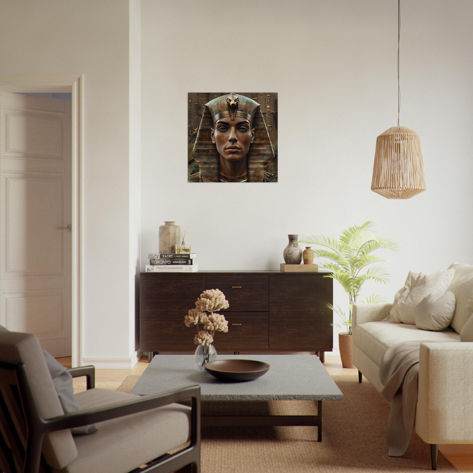 Retro Futurism Pharaoh Poster – Stylish Egyptian Wall Art | Bold Modern Decor