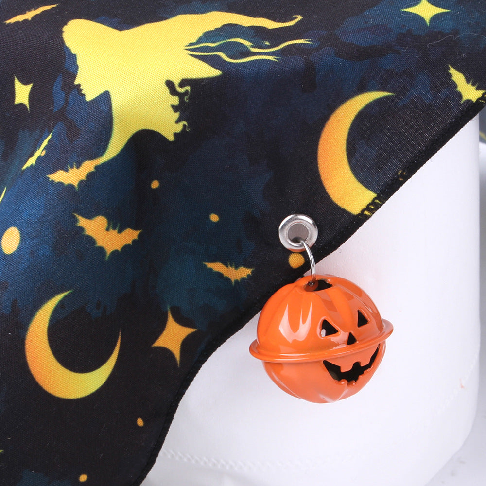 Pet Dog And Cat Halloween Print Triangle Saliva Towel