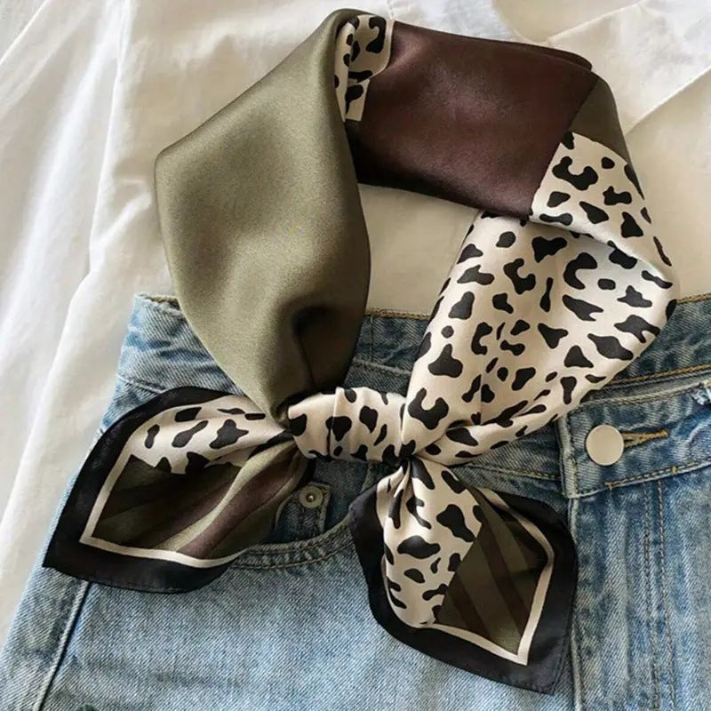 Women's Retro Printed Korean-Style Fashionable All-Match Professional Silk Scarf