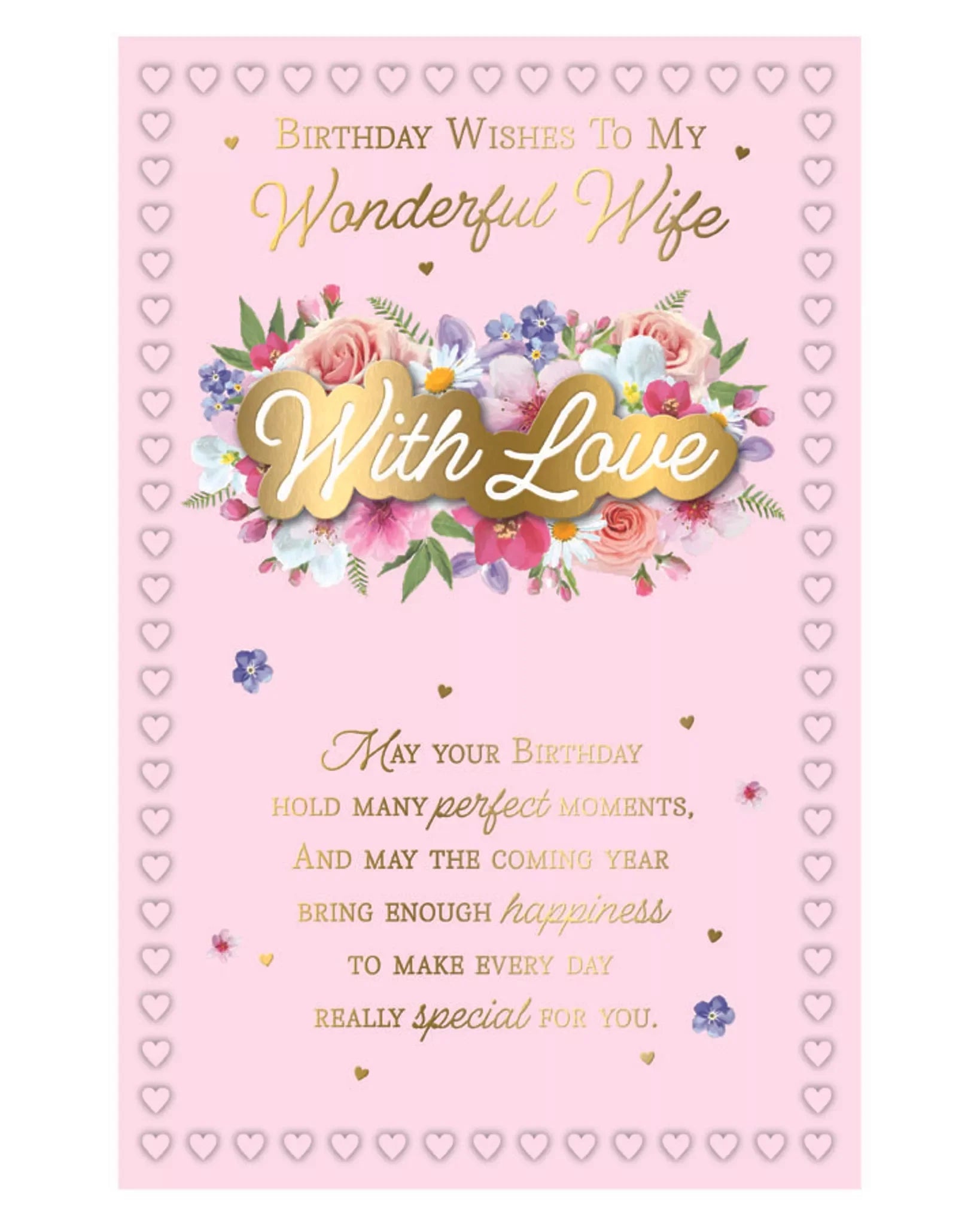 Birthday wishes to a wonderful wife 6 page inserts