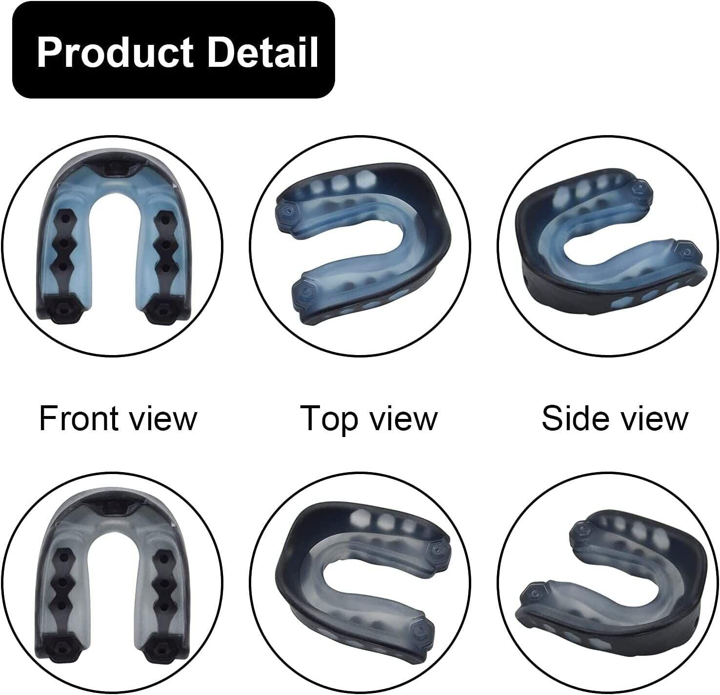 Football Mouth Guard Adult Youth Sports Mouthguard with Strap 4 Pack Multisport