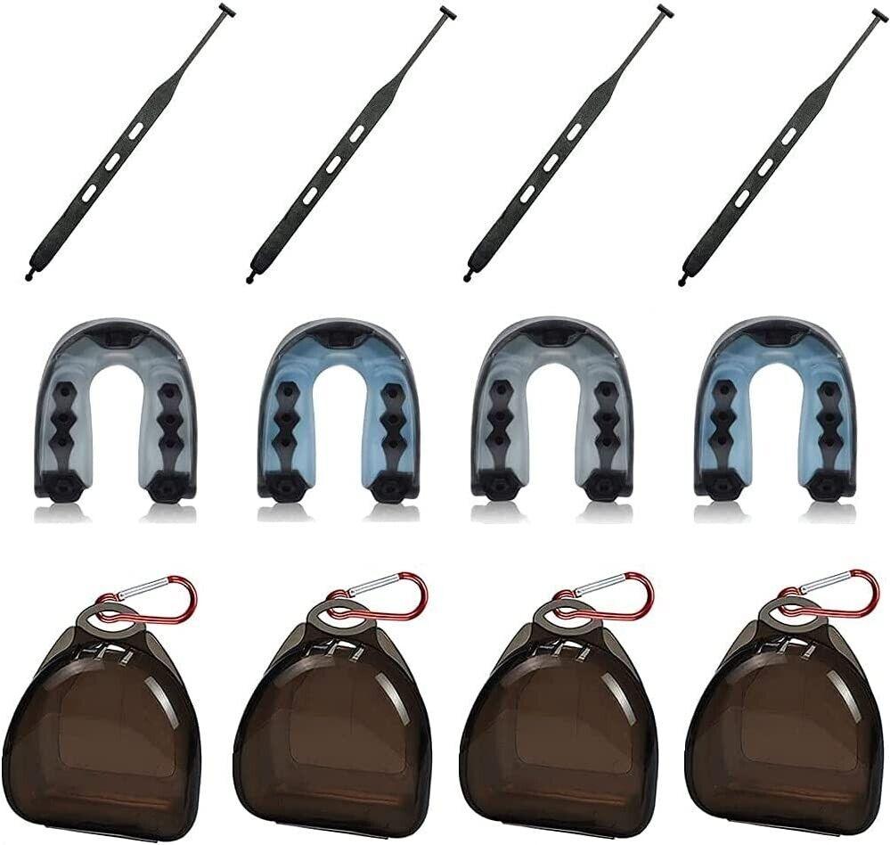 Football Mouth Guard Adult Youth Sports Mouthguard with Strap 4 Pack Multisport