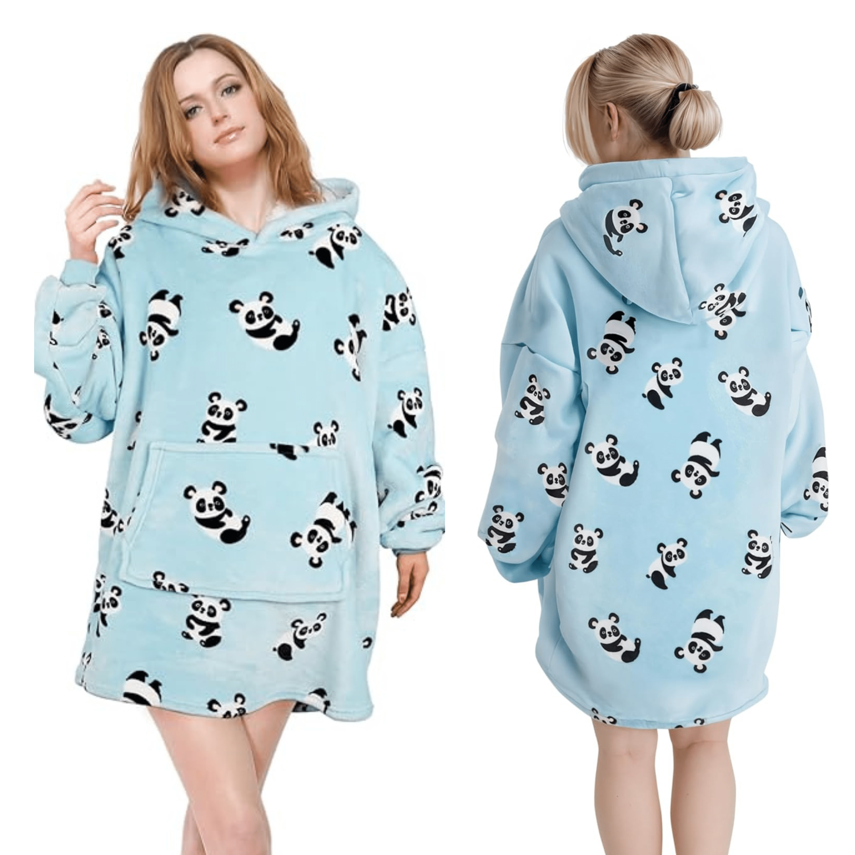 OLIVIA ROCCO Giant Oversized Panda Hooded Blanket Plush Fleece With Reversible Sherpa For Adults And Kids 6XL Hoodie Sweatshirt With Pockets