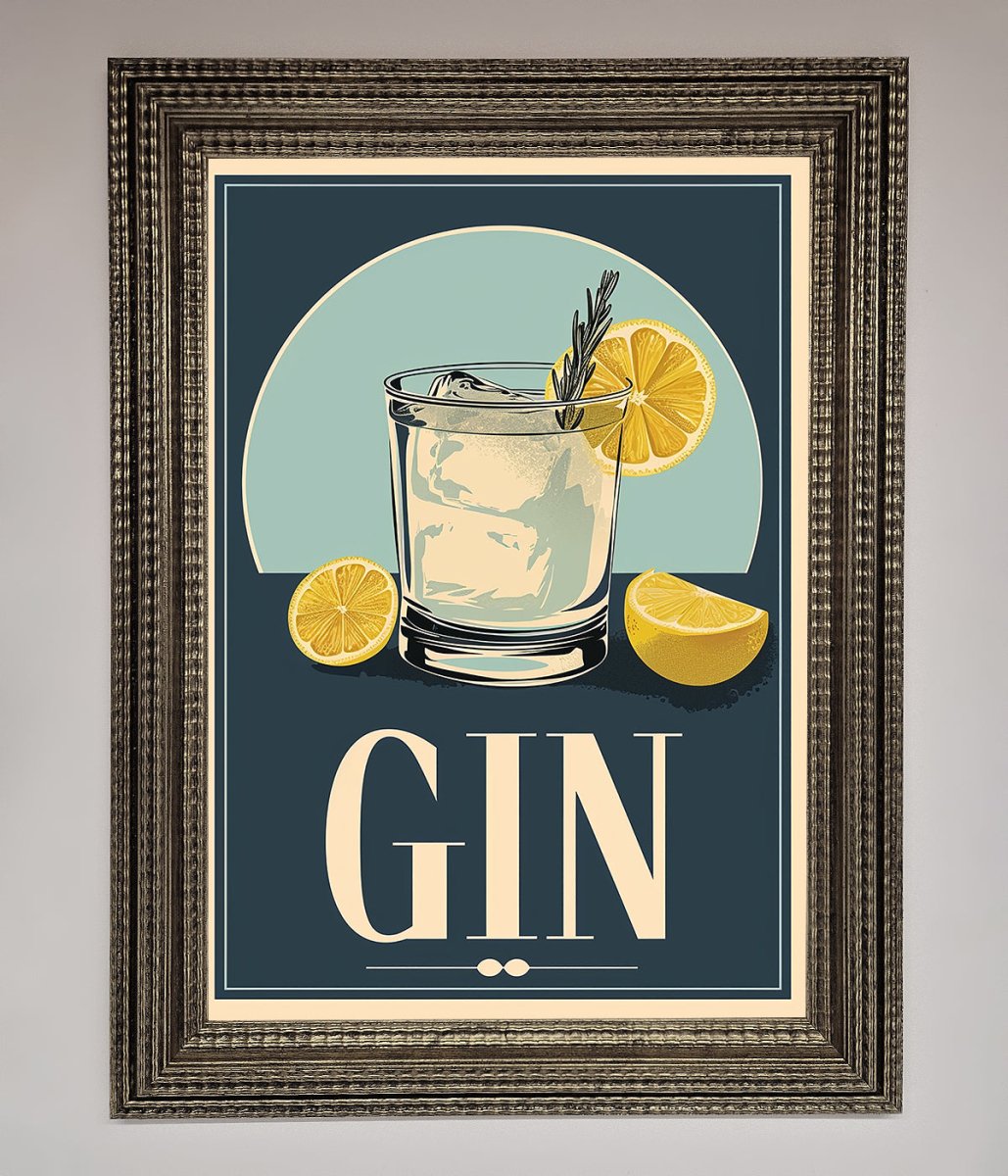 Gin Illustration Framed Poster - Zestio
