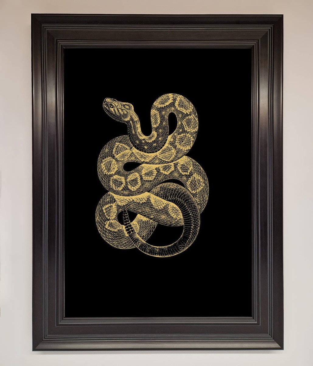 Golden Serpent Framed Wall Art - Zestio