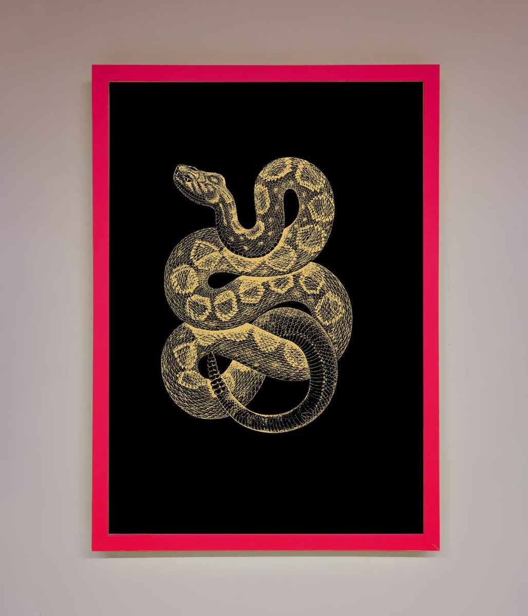 Golden Serpent Framed Wall Art - Zestio